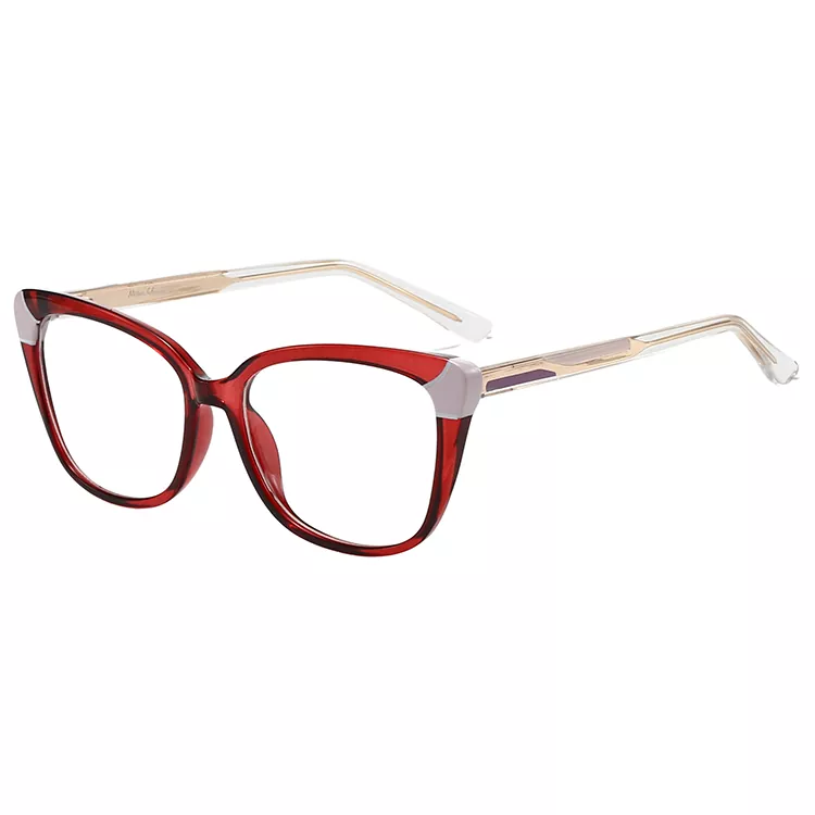 Blade Straight Pattern Colored Core Wire Temple Eyeglasses