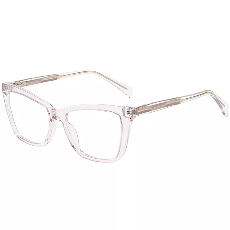 Geometric Color-Block Inlay Colored Core Wire Temple Glasses