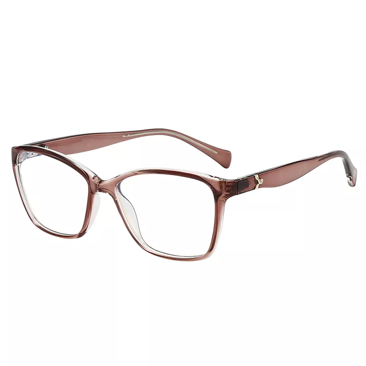 TR90 Cat Eye Wavy Temple läpinäkyvät tyylikkäät lasit